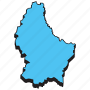 luxembourg, map, country, world