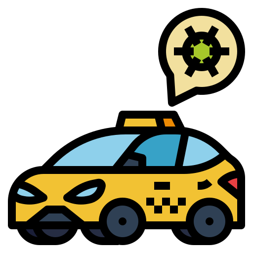 Cab, car, taxi, transport, virus icon - Free download