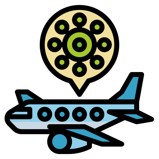 Airplane, pandemic, spread, transportation, virus icon - Free download