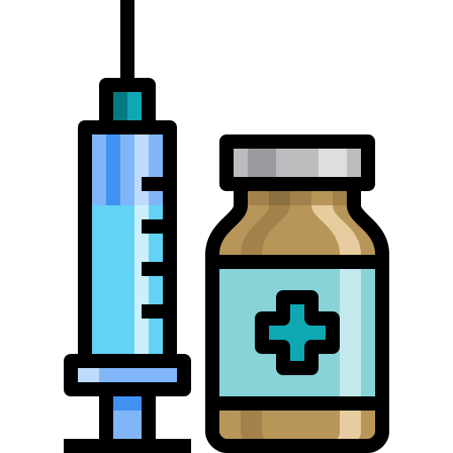 Color, covid, drug, lineal, medical, pharmacy, syringe icon - Free download