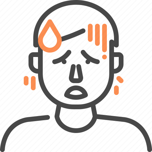 Tired, man, weak, fatigued, avatar, sweat, hot icon - Download on Iconfinder