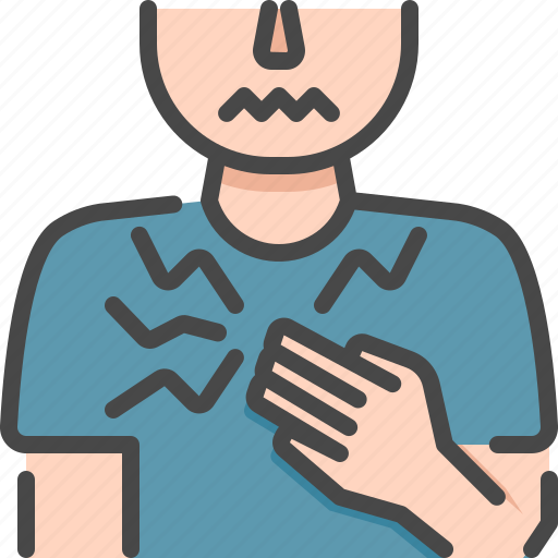 Chest, tight, man, hurt, heart, pain, male icon - Download on Iconfinder