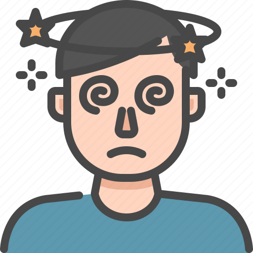 Dizzy, giddy, man, headache, face, faint, blurry icon - Download on Iconfinder