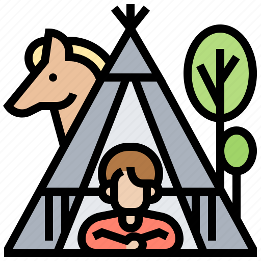 Camping, indian, outdoor, teepee, tent icon - Download on Iconfinder
