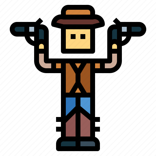 Gun, gunfight, farmer, cowboy, western, hat icon - Download on Iconfinder