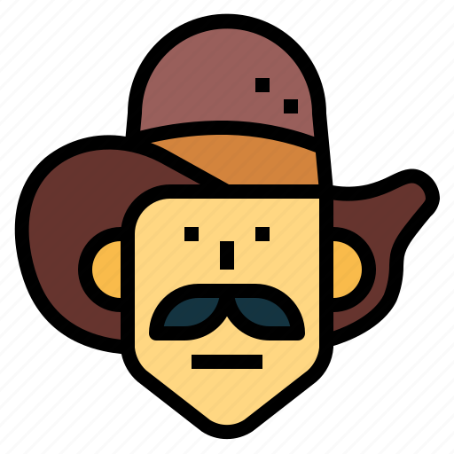 Cowboy, mustache, man, hat icon - Download on Iconfinder