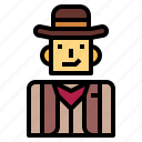 cowboy, farmer, man, western, hat