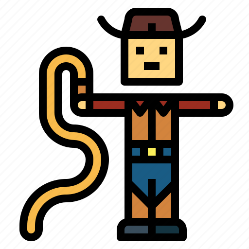 Cowboy, stableman, horsewhip, whip, hat icon - Download on Iconfinder