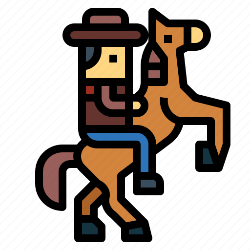 Cowboy, riding, horseback, horse, hat icon - Download on Iconfinder