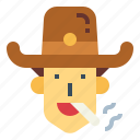 cowboy, sheriff, cigar, smoking, hat