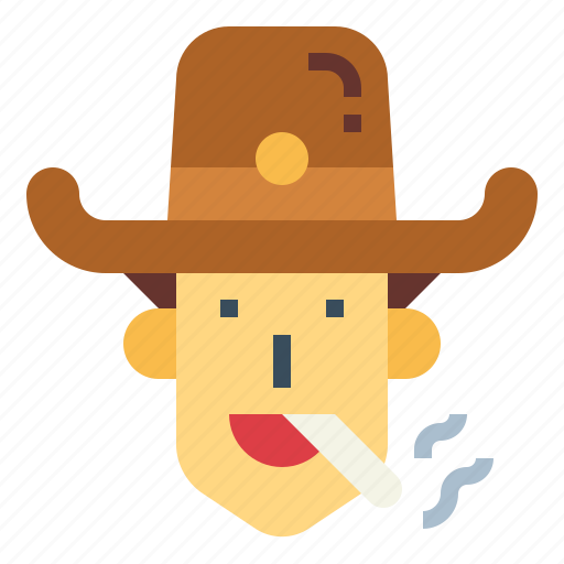 Cowboy, sheriff, cigar, smoking, hat icon - Download on Iconfinder