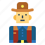 cowboy, farmer, man, western, hat 