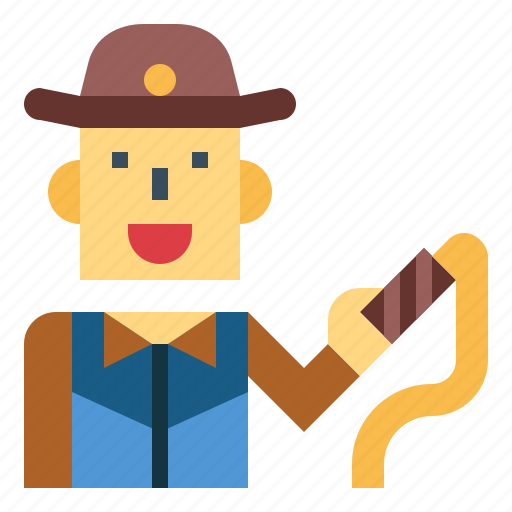 Cowboy, stableman, horsewhip, whip, hat icon - Download on Iconfinder