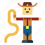 cowboy, stableman, horsewhip, whip, hat 