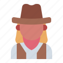 cowgirl, avatar, man, american, costume, western, cowboy, wild west