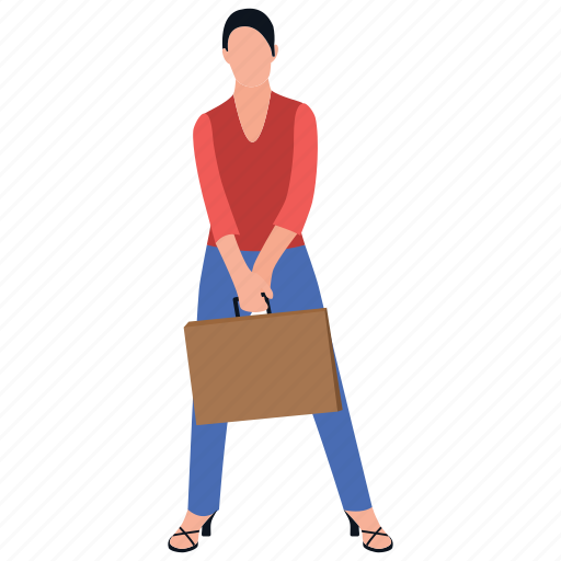 Female employee, female entrepreneur, female staff, office girl, worker, working woman illustration - Download on Iconfinder