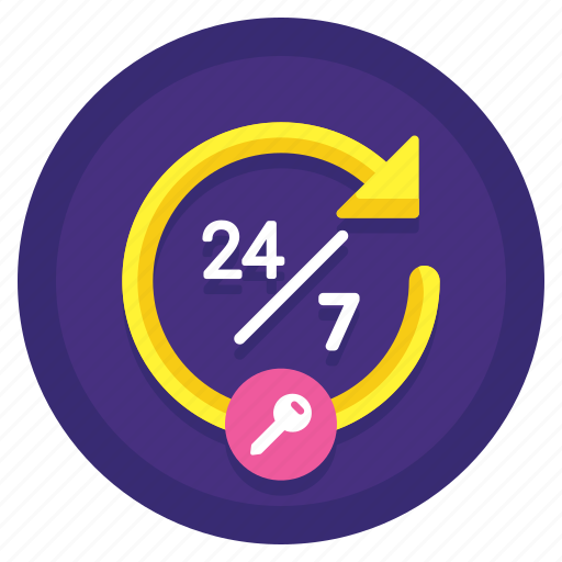 24/7, access, coworking, key icon - Download on Iconfinder