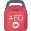 aed, machine, defibrillator, emergency, healthcare 