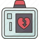 aed, cabinet, alarm, defibrillator, device