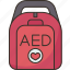 aed, machine, defibrillator, emergency, healthcare 