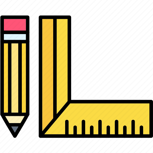 Ruler, education, geometry, math, measure, pencil icon - Download on Iconfinder