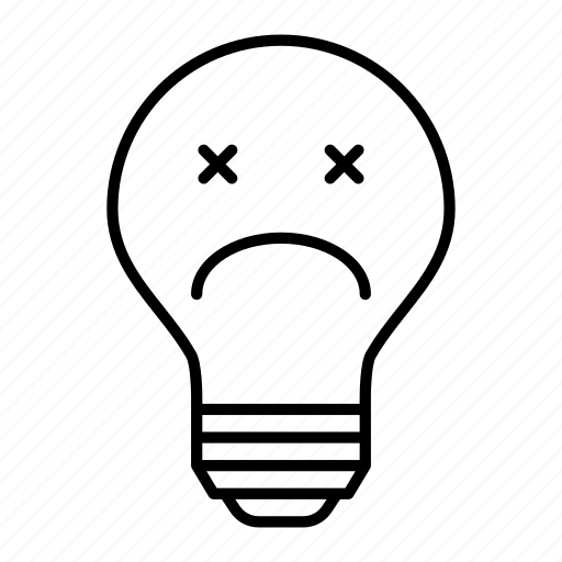 Bulb, lamp, light, defective, expression, emoji, emoticon icon - Download on Iconfinder
