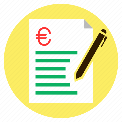 Bill, euro, finance, loan, quotation icon - Download on Iconfinder