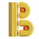 b, 3d letter, typography, alphabet illustration, creative typography, 3d icon, 3d illustration, 3d render 