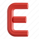 e, 3d letter, typography, alphabet illustration, creative typography, 3d icon, 3d illustration, 3d render 