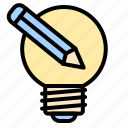 creative, idea, pencil, bulb, light, bright, lamp