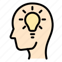 creative, idea, light, bulb, bright, mind, head