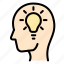 creative, idea, light, bulb, bright, mind, head 