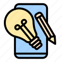 creative, idea, light, bulb, bright, pencil, mobile