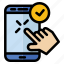 user experience, touch screen, smartphone, finger, hand, check, ui 