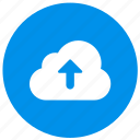 arrow, cloud, direction, round, up, upload