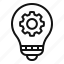 idea, setting, bulb, cogwheel, creative, light, configuration 