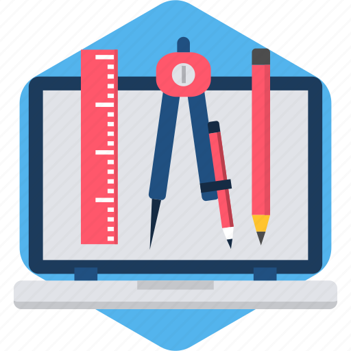 Stationary, laptop, office, pencil, screen, stationery icon - Download on Iconfinder