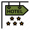 board, hotel, room, sign, stars