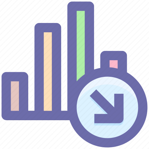 Bar, chart, diagram, down, graph down, pie chart icon - Download on Iconfinder