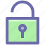 access, padlock, secure, security, unlock 