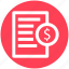 .svg, document, dollar sign, file, page, paper 