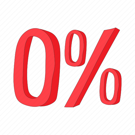 Cartoon, number, percent, percentage, rate, sale, zero icon - Download on Iconfinder