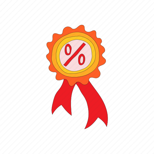 Badge, banner, cartoon, offer, percent, rosette, sale icon - Download on Iconfinder