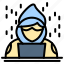 crime, hacker, hacking, people, rain, laptop, cap 