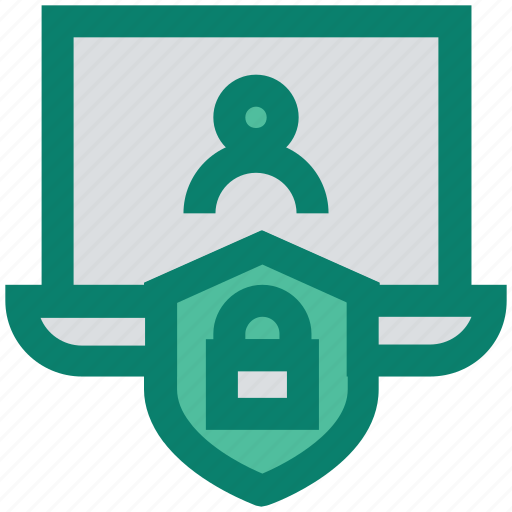 Interface, laptop, password, person, security, shield icon - Download on Iconfinder