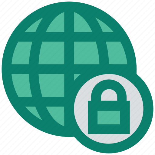 Cyber security, lock, protect, security, world globe icon - Download on Iconfinder