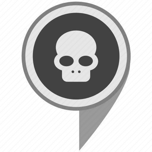 Dead, death, head, map, pointer, skull, navigation icon - Download on Iconfinder