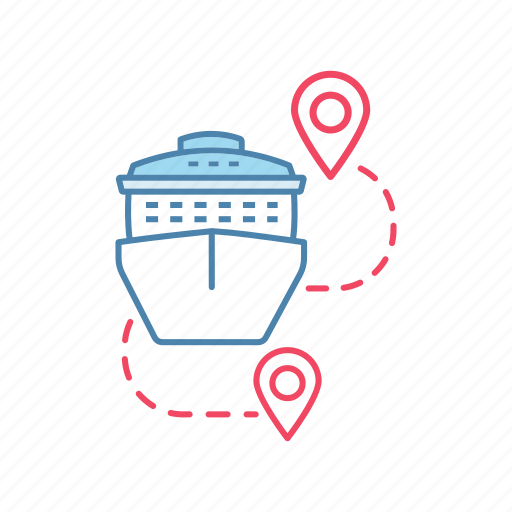 Cruise, destination, journey, liner, route, travel, trip icon - Download on Iconfinder