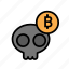blockchain, currency, finance, network, skull 
