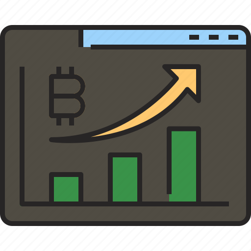 Statistics, graph, analytics, chart, bitcoin, crypto, money icon - Download on Iconfinder